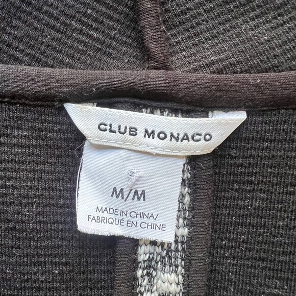 Club Monaco Size M Gray & Black Kiki Boucle Knit Draped Open Cardigan Sweater - Picture 3 of 16